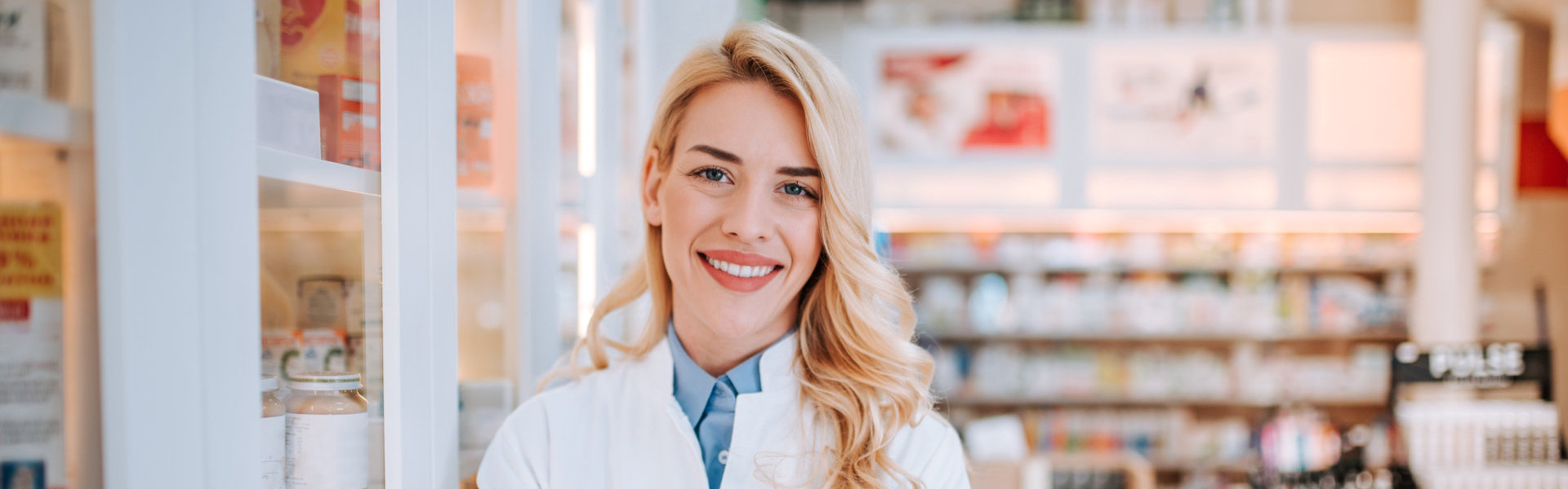 Beautiful pharmacist smiling